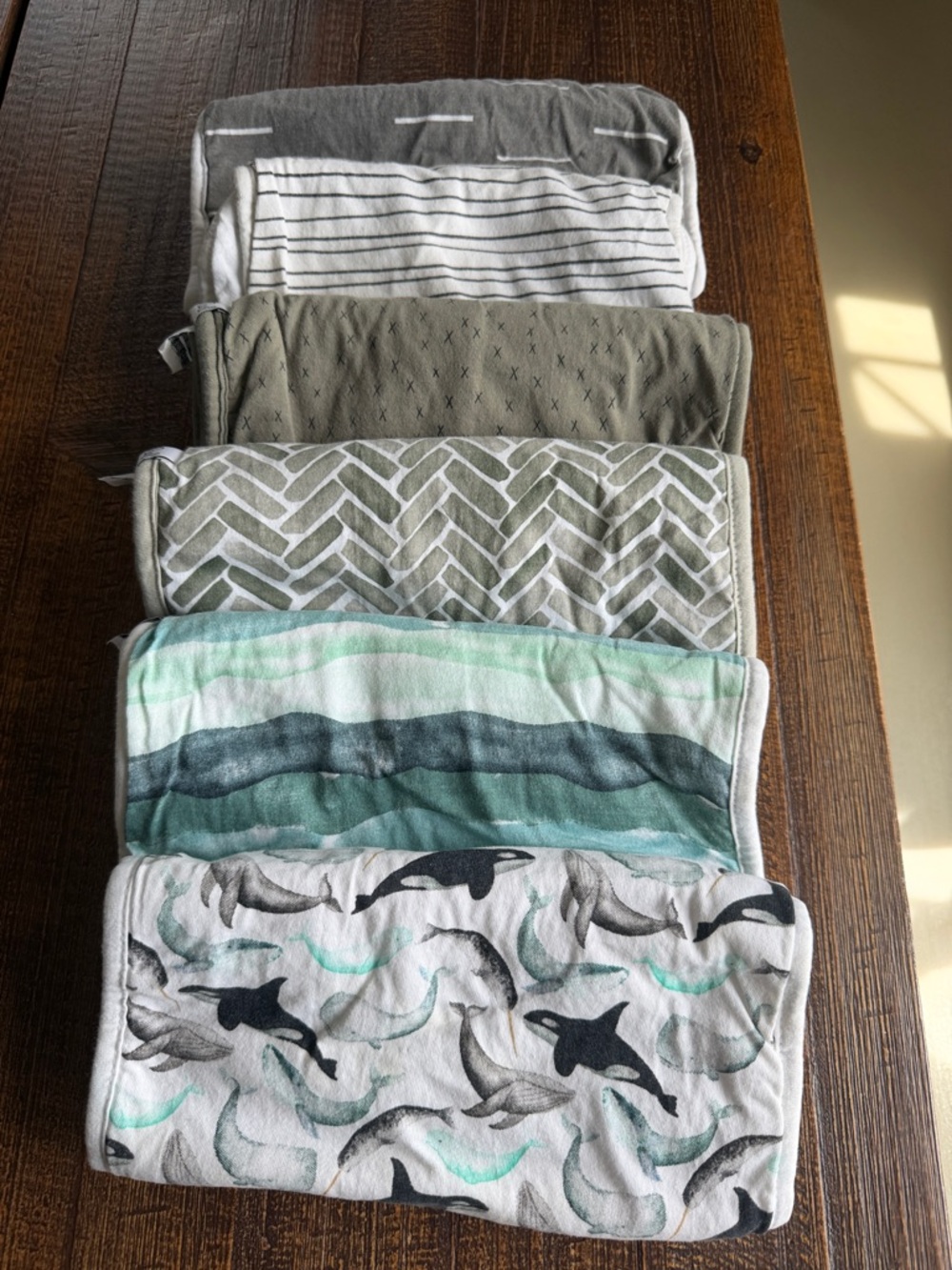 Copper Pearl Burp Cloths (6)